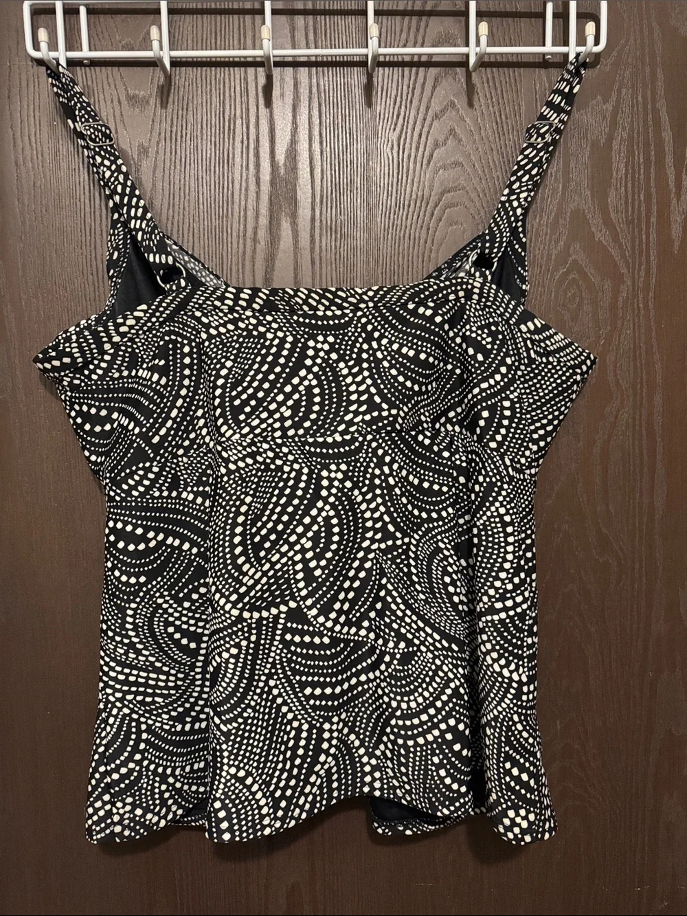 MIRACLESUIT Size 24W Black Polka Dot Underwire Tankini Swimsuit Top EUC